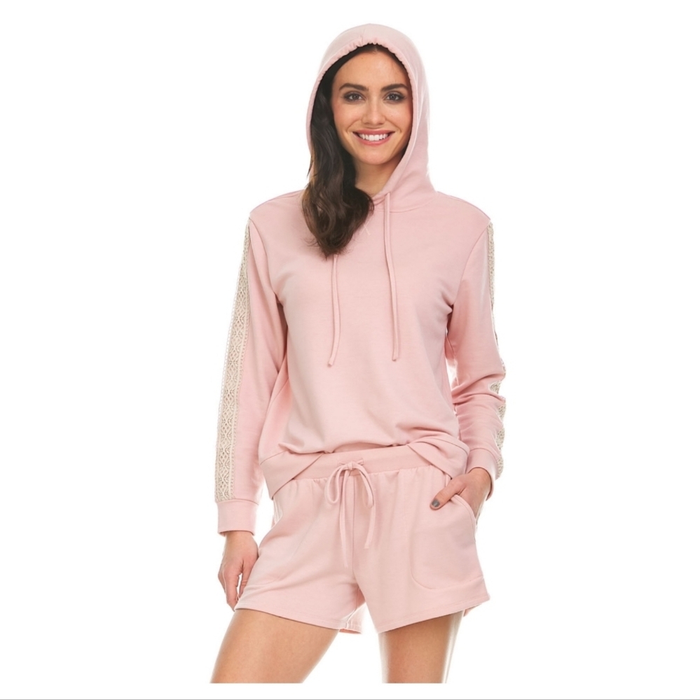 Flora 2 piece knit hoodie pj set